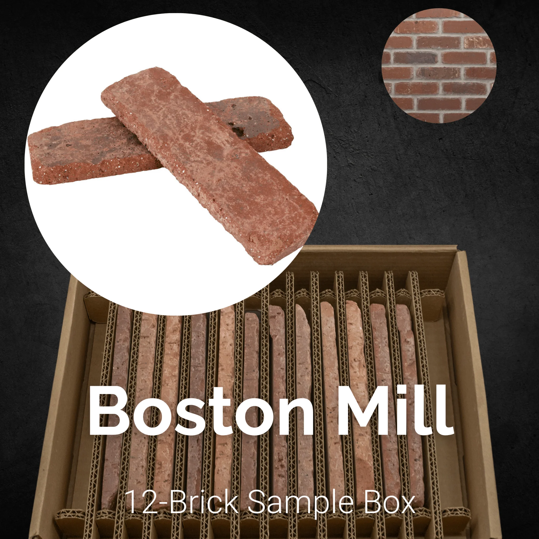 Boston Mill Thin Brick Sample Box – 12 Real Clay Bricks