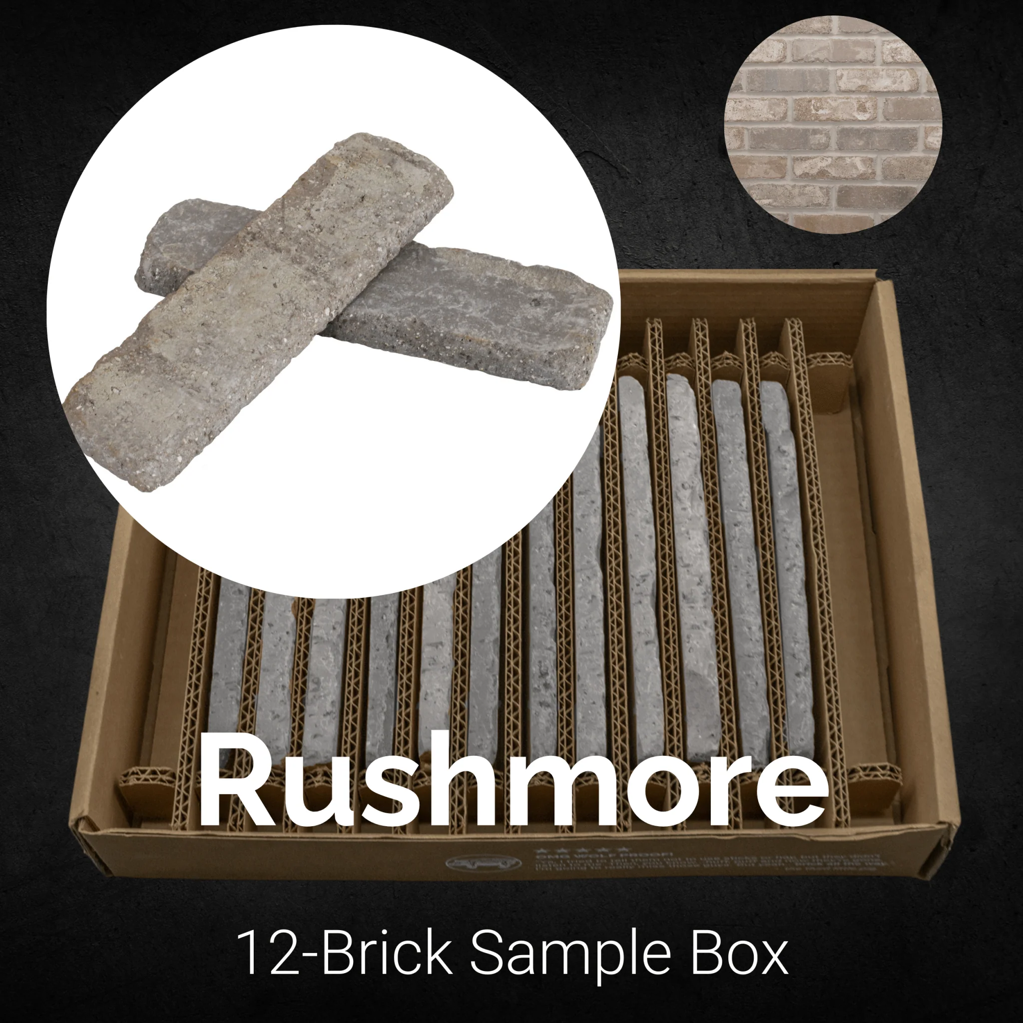 Rushmore Thin Brick Sample Box – 12 Real Clay Bricks