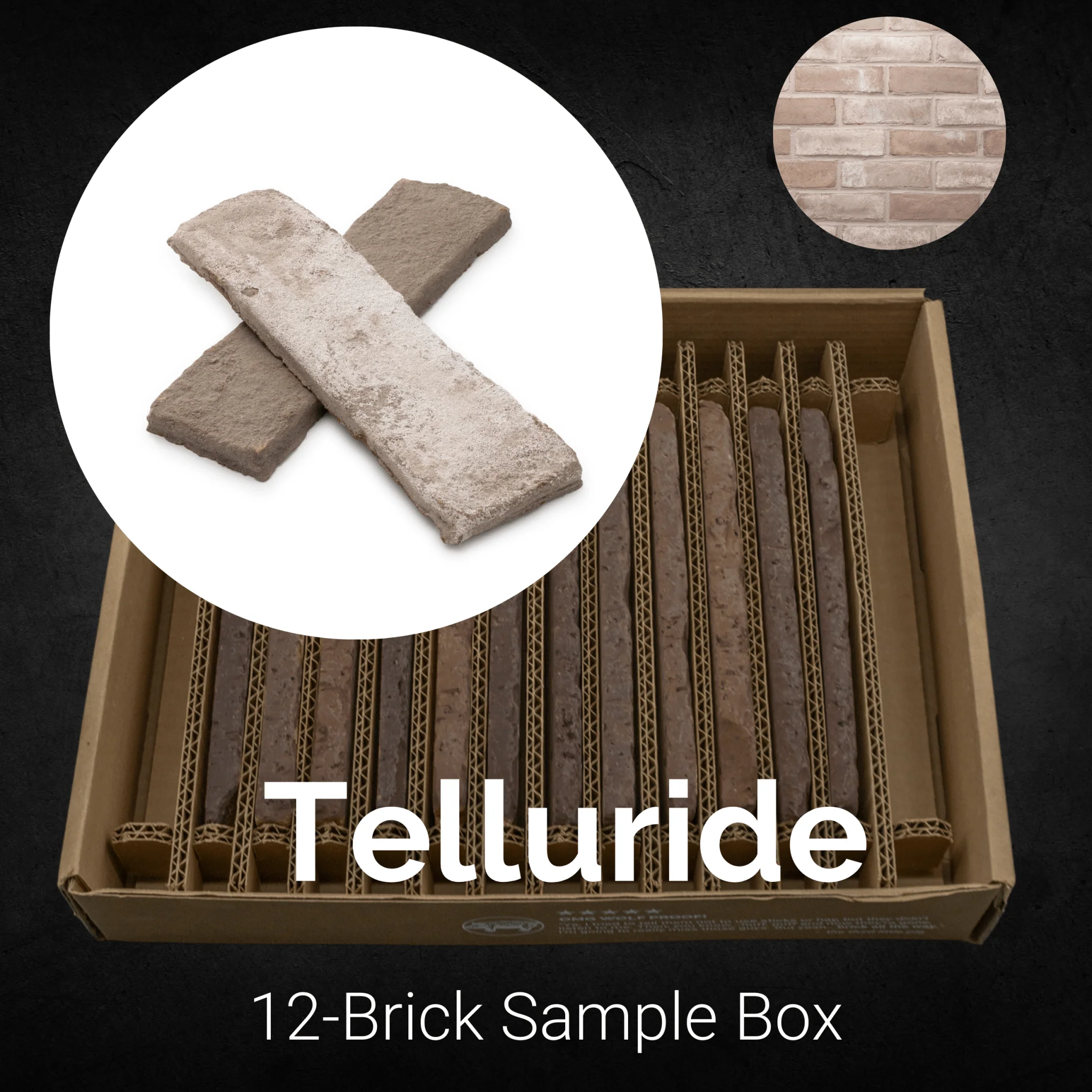 Telluride Thin Brick Sample Box – 12 Real Clay Bricks